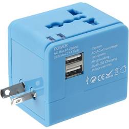 Global Adapter with Dual USB Charger