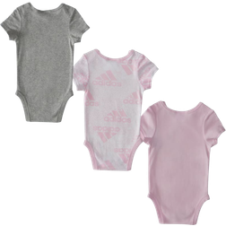 Adidas Infant Short Sleeve Lap Shoulder Bodyshirt 3-pack - Clear Pink (GA8834)