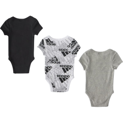 Adidas Infant Short Sleeve Lap Shoulder Bodyshirt 3-pack - Black (GA8835)