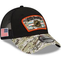 New Era Men's Miami Dolphins 2021 Salute To Service Trucker 9FORTY Snapback Adjustable Hat - Black/Camo