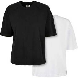 Urban Classics Organic Oversized Pleat Tee 2-pack - White/Black