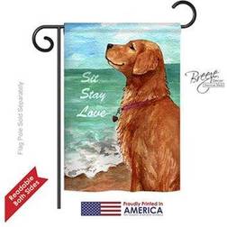 Breeze Decor Pets Golden Stay Love 2-Sided Impression Garden Flag