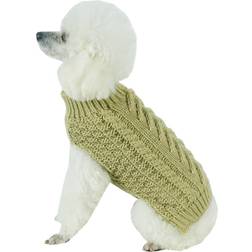 Petlife 'Swivel-Swirl' Heavy Cable Knitted Fashion Designer Dog Sweater