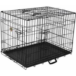 Go Pet Club 3 Door Foldable Metal Dog Crate, 30" X