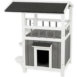 Trixie Pet Products Wooden Cat House With Covered Balcony In