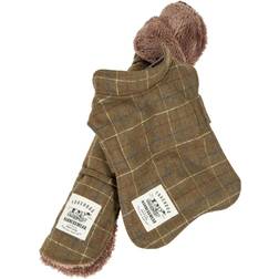 Touchdog 2-in-1 Windowpane Plaided Dog Jacket with Matching Reversible Dog Mat