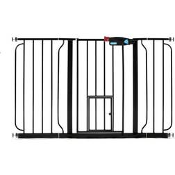 Carlson Pet Black Extra Wide Gate w/Pet Door