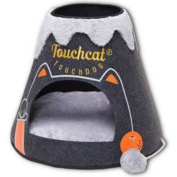 Touchcat Molten Lava Triangular Cat Bed Black