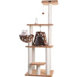 Armarkat Carpet Real Wood Cat Pressed Wood Kitty Tower A6403