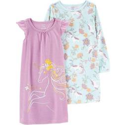 Carter's Kid's Unicorn Nightgowns 2-pack - Multi