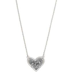 Kendra Scott Ari Heart Pendant Necklace - Silver/Grey