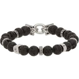 Ferragamo Salvatore Men's Gancini Lava Beads Bracelet