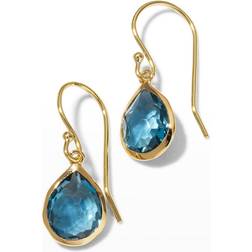 Ippolita 18K Yellow Gold Rock Candy London Blue Topaz Teeny Teardrop Earrings