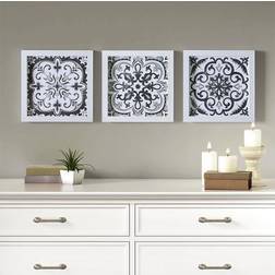 Madison Park Tile Deco Box Wall 3-piece Set, White