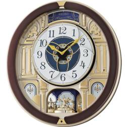 Seiko Golden Pillars Melodies In Motion, Brown Wall Clock