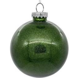 Vickerman 670927 3" Moss Green Glitter Clear Ball Ornament (12 pack) (N210864) Christmas Tree Ornament