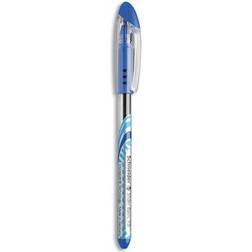 RED151203 1.4mm Schneider Slider Stick Ballpoint Pen, Blue & Silver Barrel Pack of 10