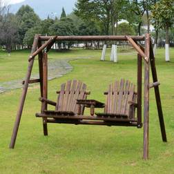 OutSunny Wooden 2 Seat Swing Seat