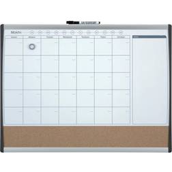 Nobo Small Magnetic Whiteboard Planner with Cork Notice Board 58.5x1.8cm