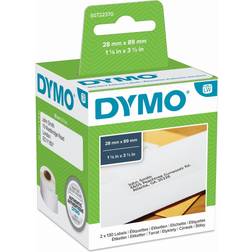 DYMO Printer Labels 28 x 89 mm Hvid Sort 6 Enheder
