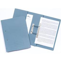 Exacompta Pocket Spring File Manilla Foolscap 285gsm Blue (Pack 25)