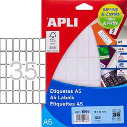 Apli Etiketter Hvid 19X40 Mm