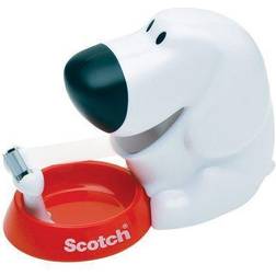 3M Scotch C31-hundeformet bordtapedispenser hvid med Magic Tape transparent 19 mm x 7,5 m
