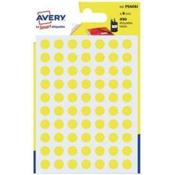 Avery PSA08J Etiqueta Autoadhesiva Círculo Permanente Amarillo 420 Pieza (S)