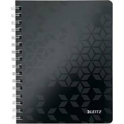 Leitz 4641 WOW Cuaderno Espiral A5 a Cuadros 80 Gramos 80 Hojas Negro