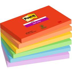 3M Post it Super Sticky Notes Playful Colours 76x127mm 90 Sheets Pack of