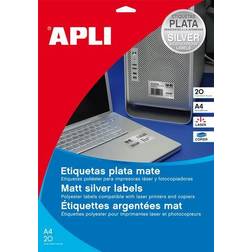 Apli 210 x 297 mm etiketter sølv