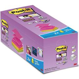 3M Pack 16+4 Blocs 90 Hojas Z-Notes Adhesivas 76 x 76 mm Super Sticky Colores Surtidos R330-SS-VP16-EU Post-IT 7100234249