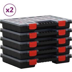 vidaXL Assortment Boxes 10 pcs 34.5x25x5 cm Polypropylene