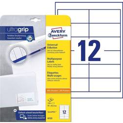 Avery Avery-Zweckform 6123 Labels 97.3 x 42.3 mm Paper White 120 pc(s) Permanent All-purpose labels Inkjet, Laser, Copier 10 Sheet