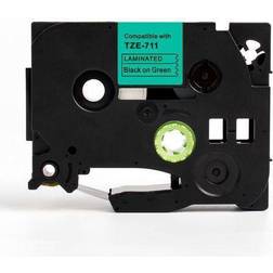 Tape 6mm TZe-711 svart på grön