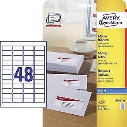 AVERY Zweckform Adressetiketter, Universaletiketter J4791-25 45.7 x 21.2 mm Papper Vit 1200 st