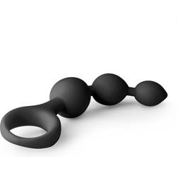 Easytoys Sort Silikone Anal Dildo med tre silikone kugler