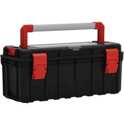 vidaXL Gereedschapskist 65x28x31,5 cm zwart en rood