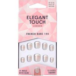 Elegant Touch French bare nails with glue square #144-XS u