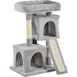 Pawhut Two Hut Cat Activity Centre