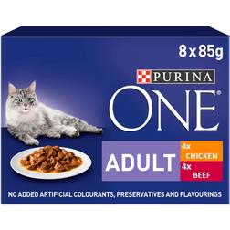 Purina ONE Wet Meat Chicken Beef 8X85g