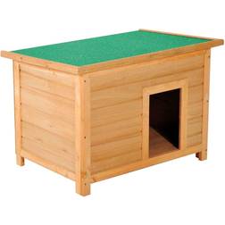 Pawhut Wooden Dog Kennel Elevated Dog Pet House w/ Open Top