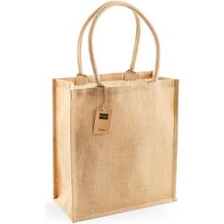 Westford Mill Jute Boutique Shopper Bag (19L) (Pack of 2) (One Size) (Natural)