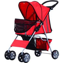 Pawhut Small Miniature Dogs Cats Foldable Travel Pet Stroller