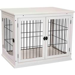 Pawhut Modern Indoor Metal Wire 3 Doors Latches Pet Cage