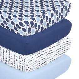 The Peanutshell Nautical Crib Sheet Set 4 Pack