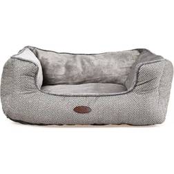 Charles Bentley Grey Plush Soft Pet Bed Medium