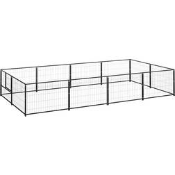 vidaXL Hundgård svart 8 m²