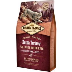 Carnilove Croquettes Pour Chat Adulte De Grande Race Sans Céréales Ni Pommes De Terre - Canard Et Dinde - 2 kg