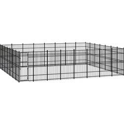 vidaXL Outdoor Dog Kennel Steel 51.61 mÂ²